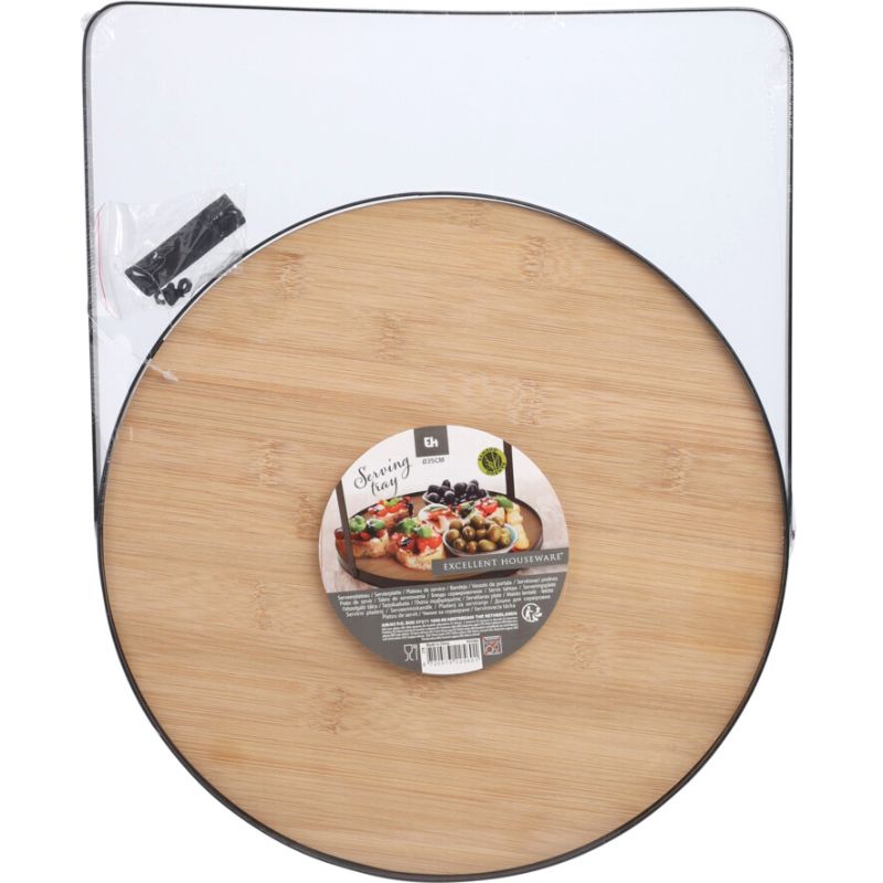 Serveerplateau - Bamboe -   Ø35Cm - Hoogte 25Cm (1 stuk)